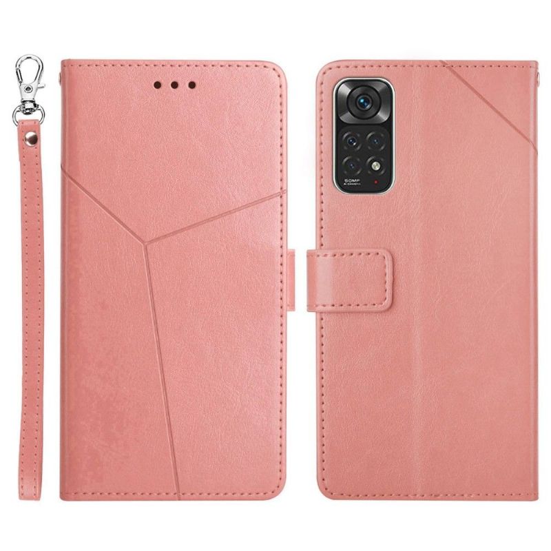 Folio Deksel Til Xiaomi Redmi Note 11 / Note 11S Anti-fall Y Lines Leather Effect