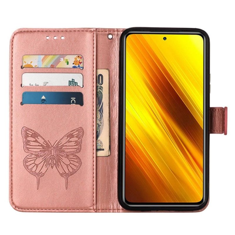 Folio Deksel Til Xiaomi Redmi Note 11 / Note 11S Kortholder For Sommerfuglblomst