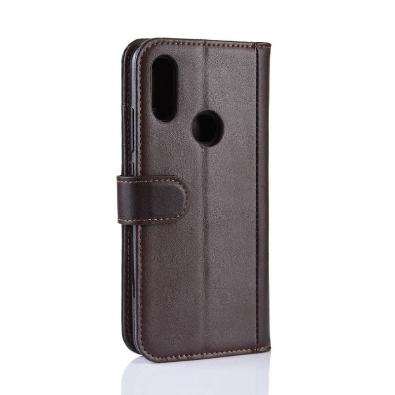 Etui Til Xiaomi Redmi 7 Anti-fall Premium Skinnkortholder - Brun