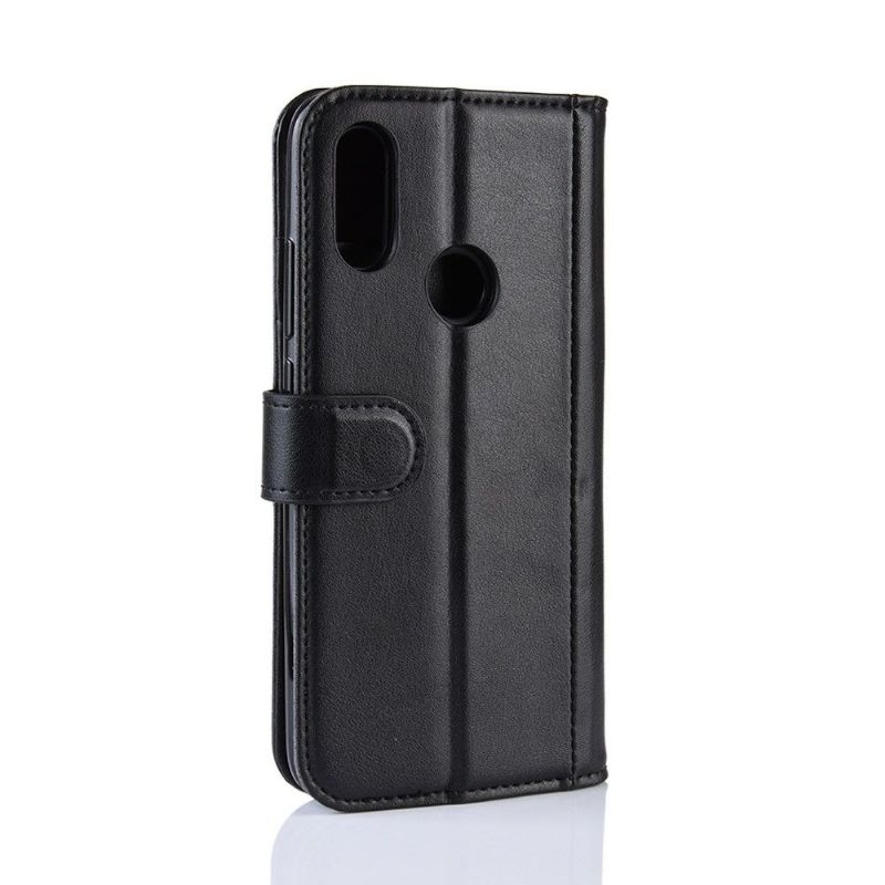 Etui Til Xiaomi Redmi 7 Premium Skinnkortholder - Svart