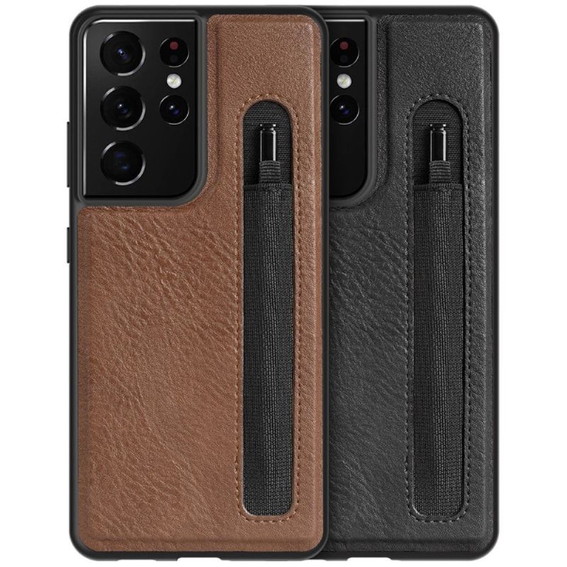 Deksel Til Samsung Galaxy S21 Ultra 5G Anti-fall Aoge Series Leather Effect