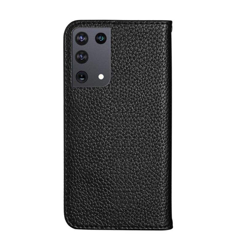 Folio Deksel Til Samsung Galaxy S21 Ultra 5G Anti-fall Lærdeksel Grained Faux Leather Flip