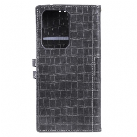 Folio Deksel Til Samsung Galaxy S21 Ultra 5G Croc Effect Leather Style