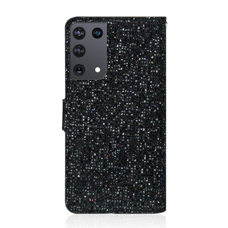 Folio Deksel Til Samsung Galaxy S21 Ultra 5G Glitterkortholder