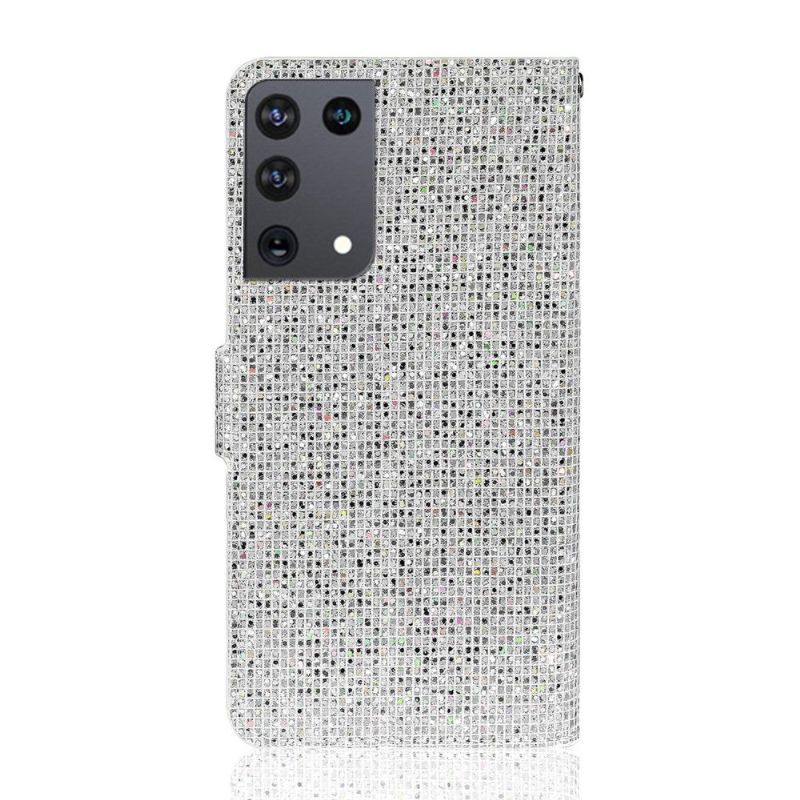 Folio Deksel Til Samsung Galaxy S21 Ultra 5G Glitterkortholder