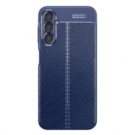 Deksel Til Samsung Galaxy A14 / A14 5G Dobbel Linje Litchi Leather Effect