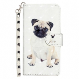 Folio Deksel Til Samsung Galaxy A14 / A14 5G Med Kjede Thong Dog