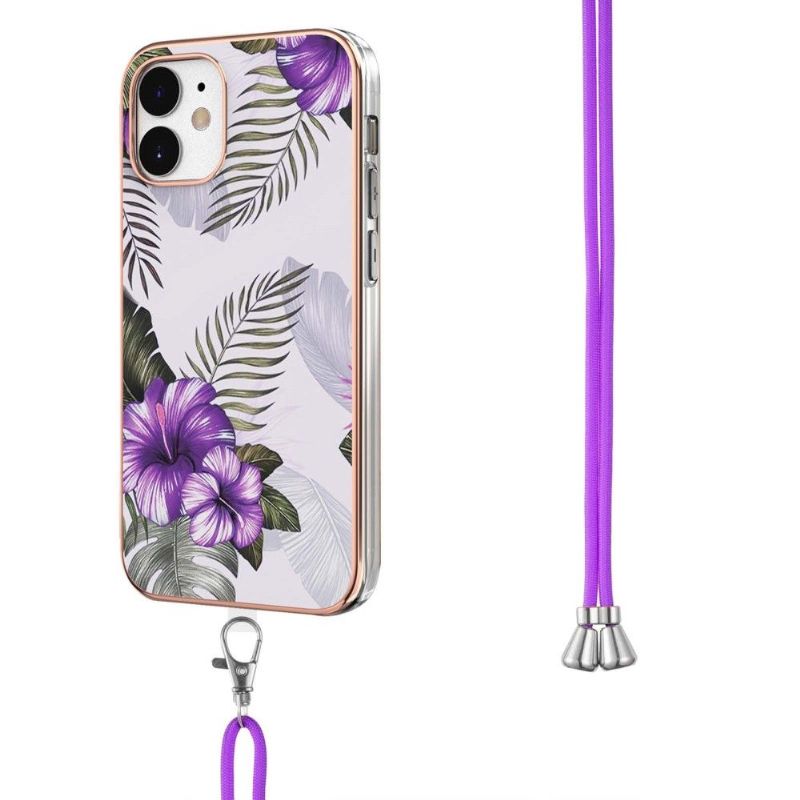 Deksel Til iPhone 12 Mini Med Snor Eksotiske Blomster