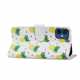 Folio Deksel Til iPhone 12 Mini Ananas