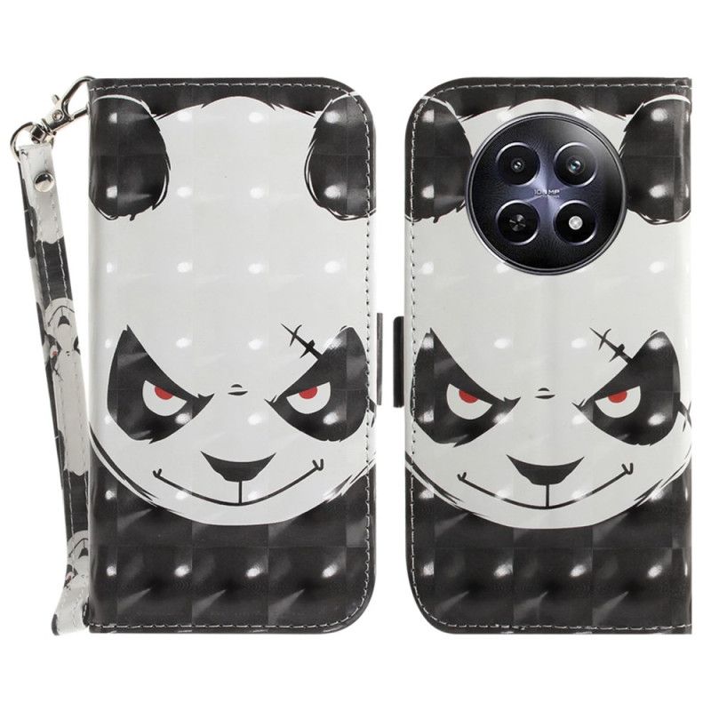 Folio Deksel Realme 12 / 12x 5g Sint Panda Med Stropp