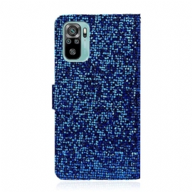 Folio Deksel Til Xiaomi Redmi Note 10 4G / Note 10S Glitterkortholder