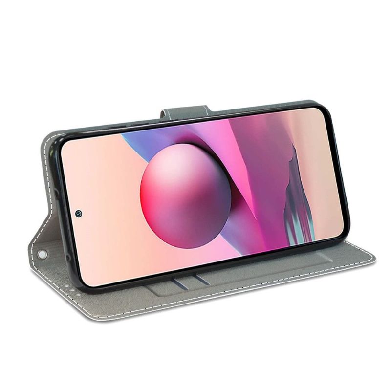 Folio Deksel Til Xiaomi Redmi Note 10 4G / Note 10S Lilla Sommerfugl