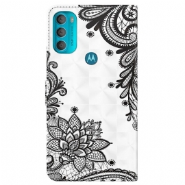 Lærdeksel Til Motorola Moto G71 5G Blondeblomster