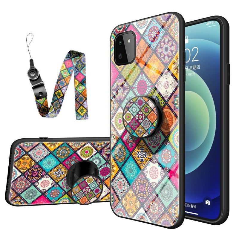 Deksel Til Samsung Galaxy A22 5G Mandala Kaleidoskop Med Stativ