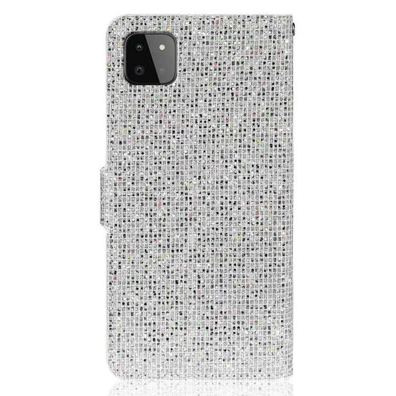 Folio Deksel Til Samsung Galaxy A22 5G Glitterkortholder