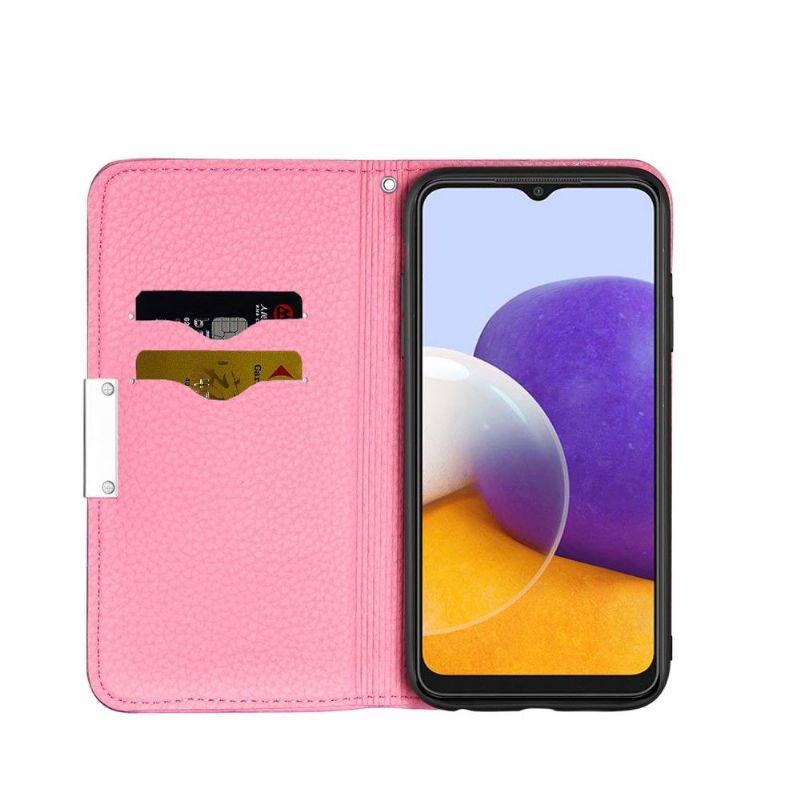 Folio Deksel Til Samsung Galaxy A22 5G Lærdeksel Grained Faux Leather Flip