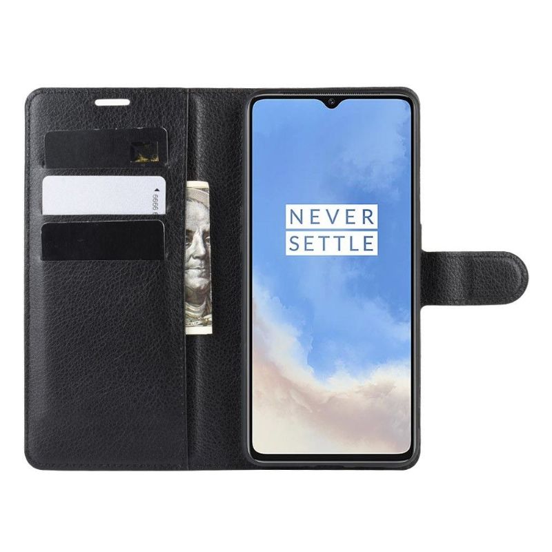 Folio Deksel Til OnePlus 7T Lommebok Skinnstil