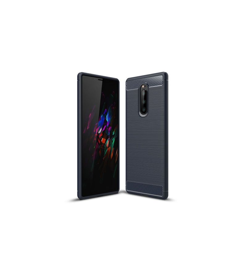 Deksel Til Sony Xperia 1 Carbon Børstet Gel