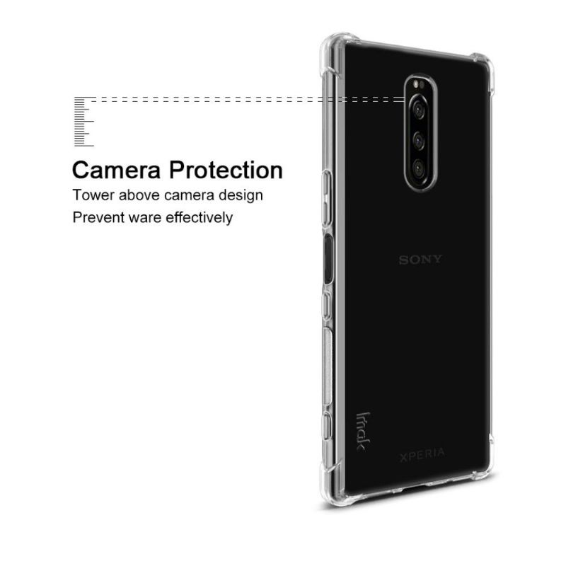 Deksel Til Sony Xperia 1 Gjennomsiktig + Beskyttende Film