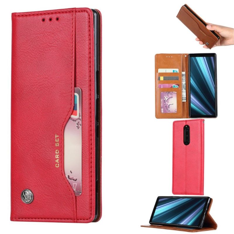 Etui Til Sony Xperia 1 Stand Case Leather Card Holder