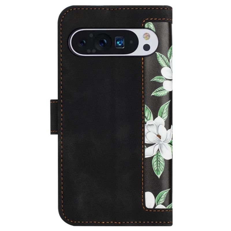 Lærdeksel Folio Deksel Google Pixel 9 Pro Xl Mobildeksel Premium Blomster