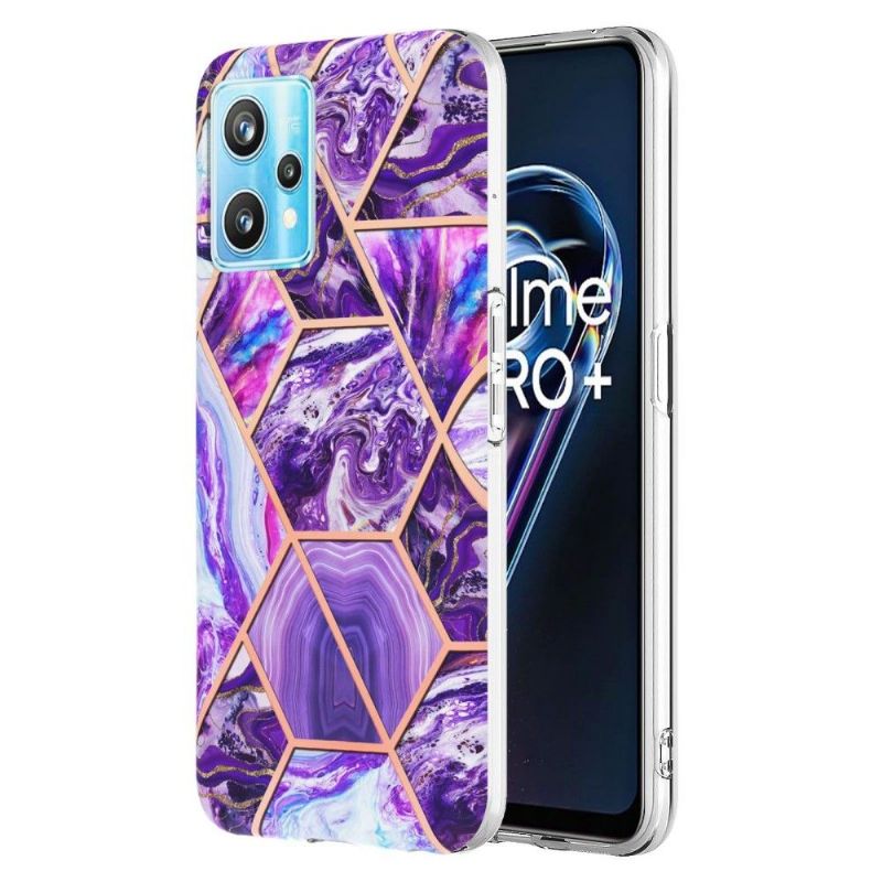 Deksel Til Realme 9 Pro Plus Originalitet Marmorgeometrimønster