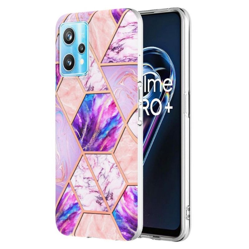 Deksel Til Realme 9 Pro Plus Originalitet Marmorgeometrimønster