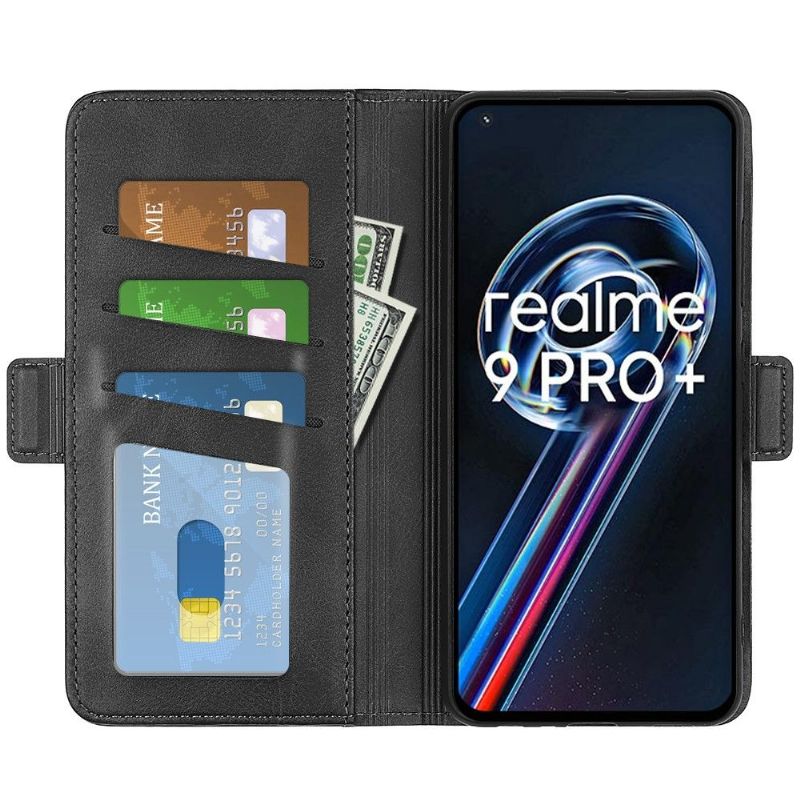 Etui Til Realme 9 Pro Plus Lommebok Deksel I Matt Kunstskinn