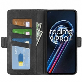 Etui Til Realme 9 Pro Plus Lommebok Deksel I Matt Kunstskinn