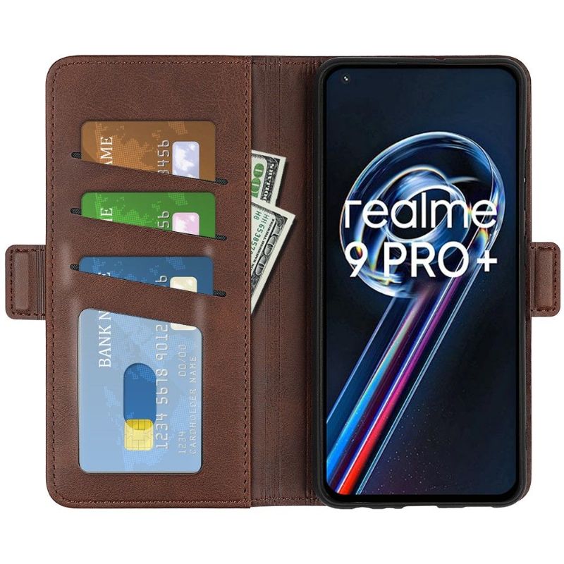 Etui Til Realme 9 Pro Plus Lommebok Deksel I Matt Kunstskinn