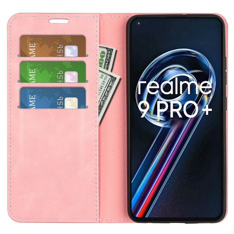 Etui Til Realme 9 Pro Plus Stativ I Kunstskinn