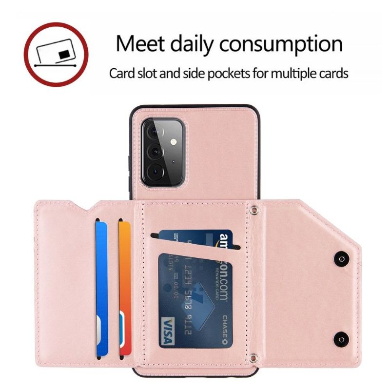 Deksel Til Samsung Galaxy A72 4G / A72 5G Anti-fall Aude Multi-compartment Lanyard