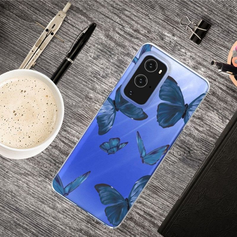 Deksel Til OnePlus 9 Pro Blå Sommerfugler