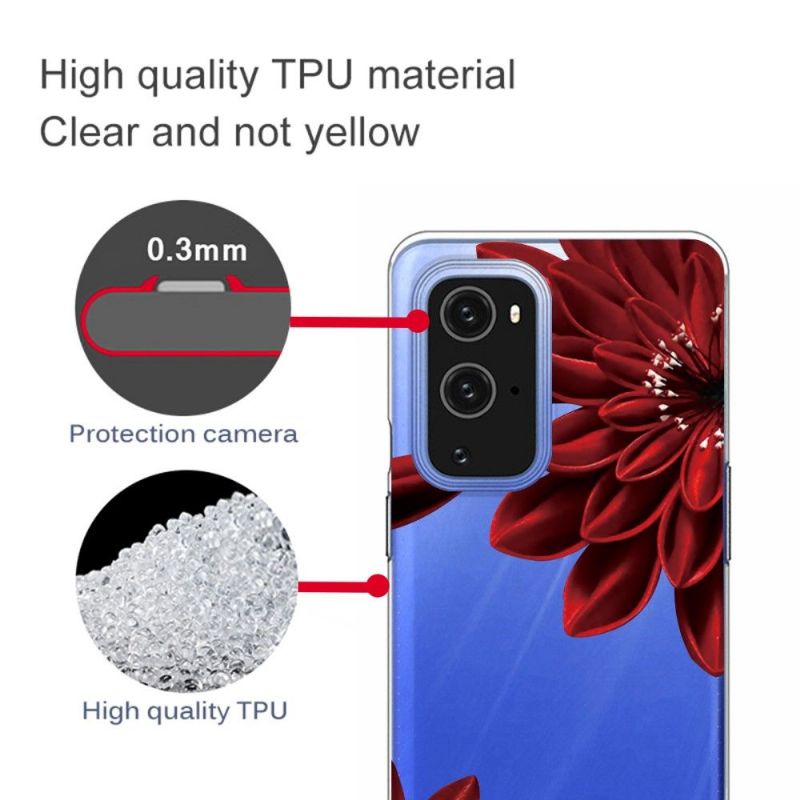 Deksel Til OnePlus 9 Pro Røde Blomster