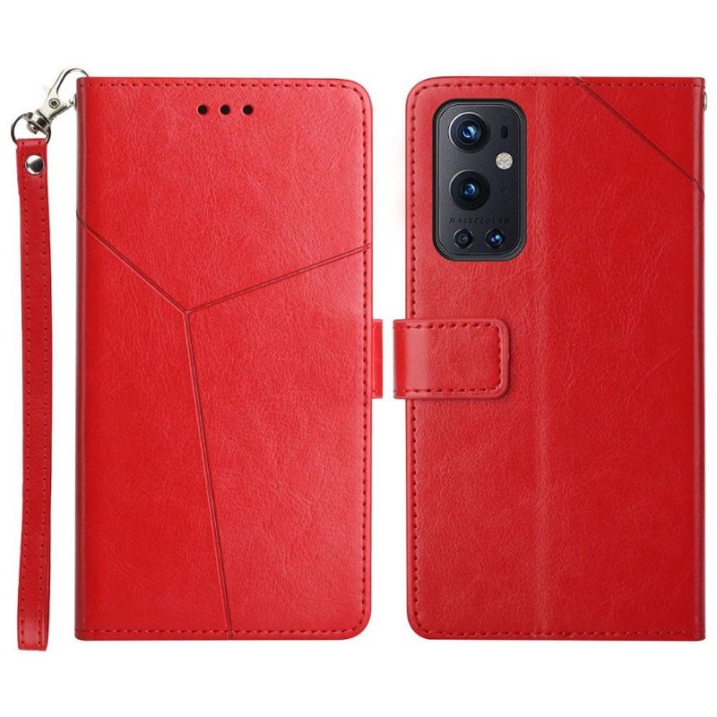 Folio Deksel Til OnePlus 9 Pro Y Lines Leather Effect