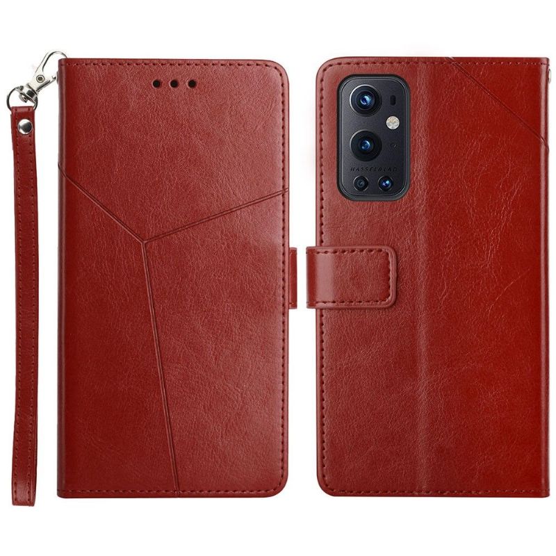 Folio Deksel Til OnePlus 9 Pro Y Lines Leather Effect