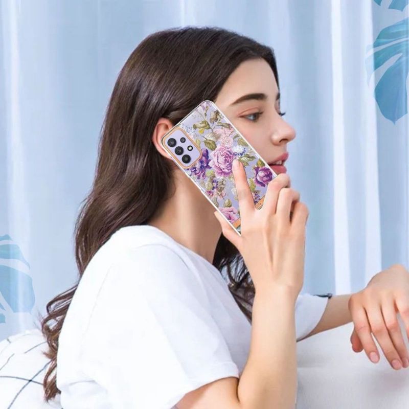 Deksel Til Samsung Galaxy A13 4G Anti-fall Gardenia Rosa Blomst