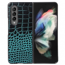 Deksel Til Samsung Galaxy Z Fold 4 Trendy Krokodilleeffekt Ekte Skinn