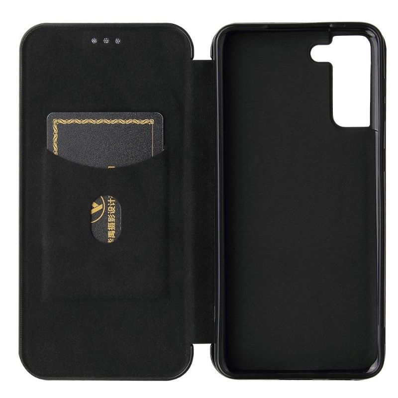 Folio Deksel Til Samsung Galaxy S21 5G Carbon Fiber Leathette