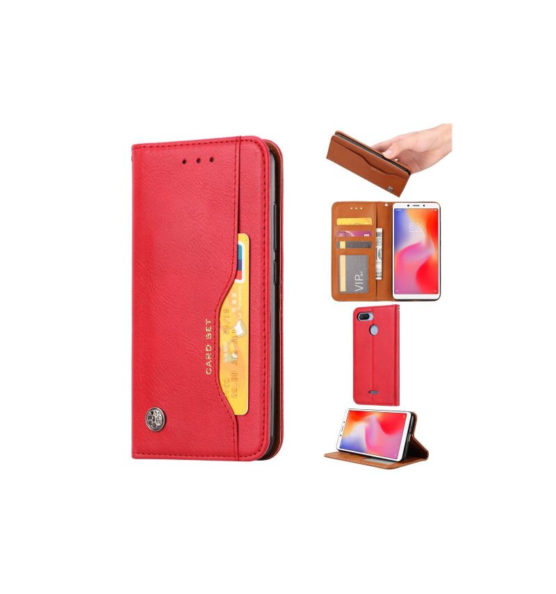 Etui Til Xiaomi Redmi 6 Stand Case Leather Card Holder