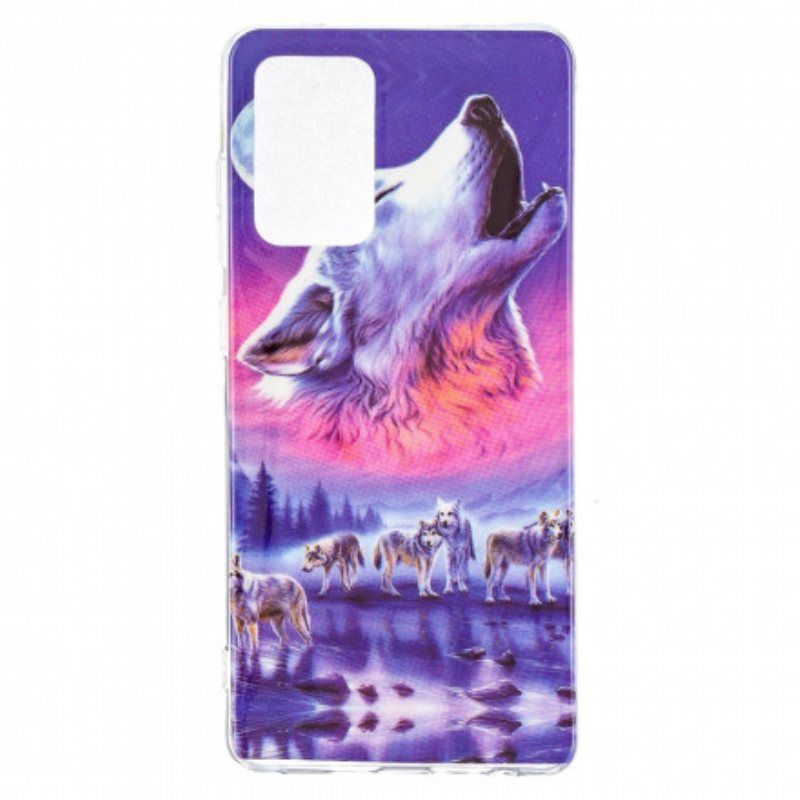 Deksel Til Samsung Galaxy A52 4G / A52 5G / A52s 5G Fluorescerende Wolf-serien