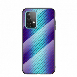 Deksel Til Samsung Galaxy A52 4G / A52 5G / A52s 5G Karbonfiber Herdet Glass