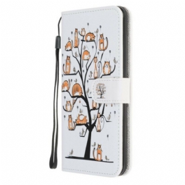 Folio Deksel Til Samsung Galaxy A52 4G / A52 5G / A52s 5G Med Kjede Funky Cats Med Stropp