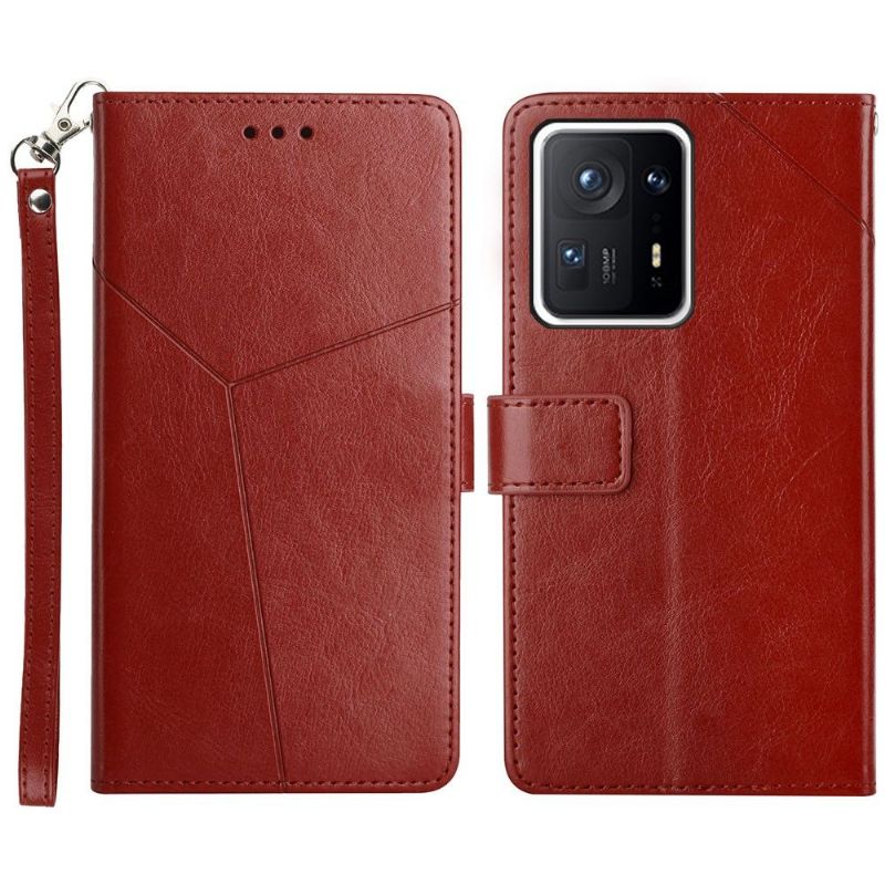 Folio Deksel Til Xiaomi Mix 4 Y Lines Leather Effect