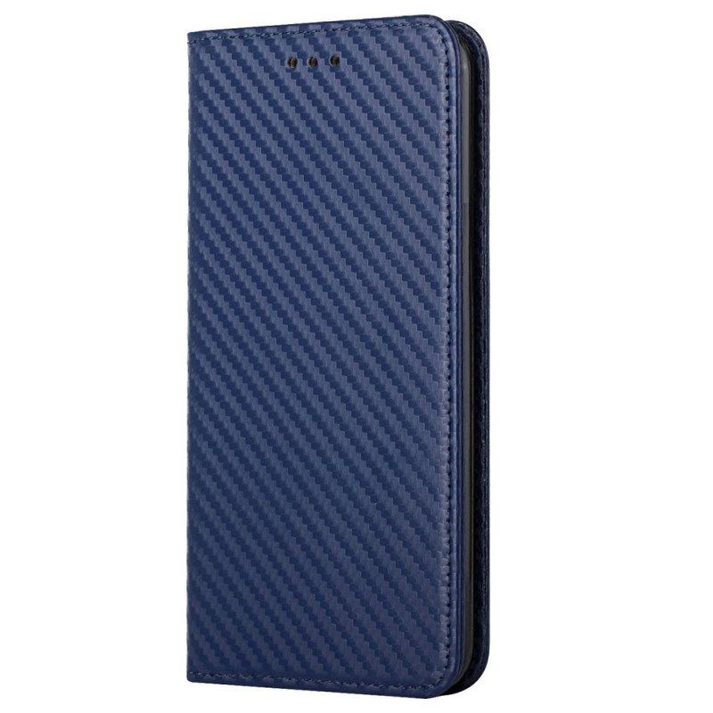 Beskyttelse Deksel Til iPhone 14 Med Kjede Folio Deksel Strappy Carbon Fiber Style