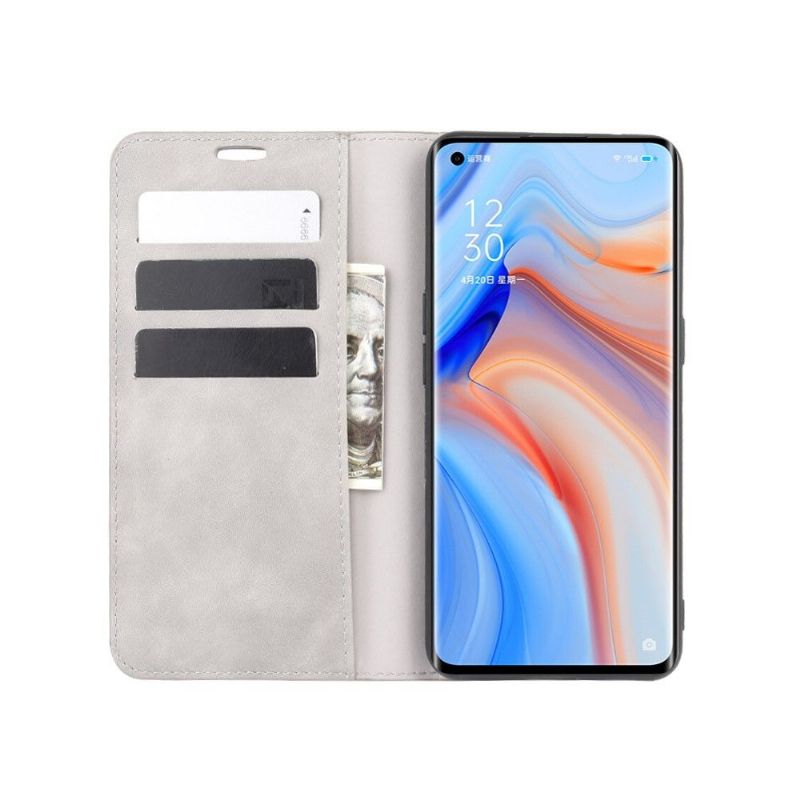 Folio Deksel Til Oppo Reno 4 Pro 5G Business Retro Leather Effect