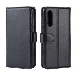 Case Til Xiaomi Mi 9 SE Premium Skinnkortholder - Svart