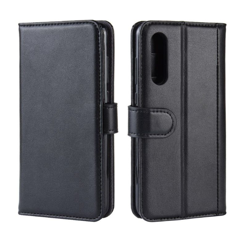 Case Til Xiaomi Mi 9 SE Premium Skinnkortholder - Svart