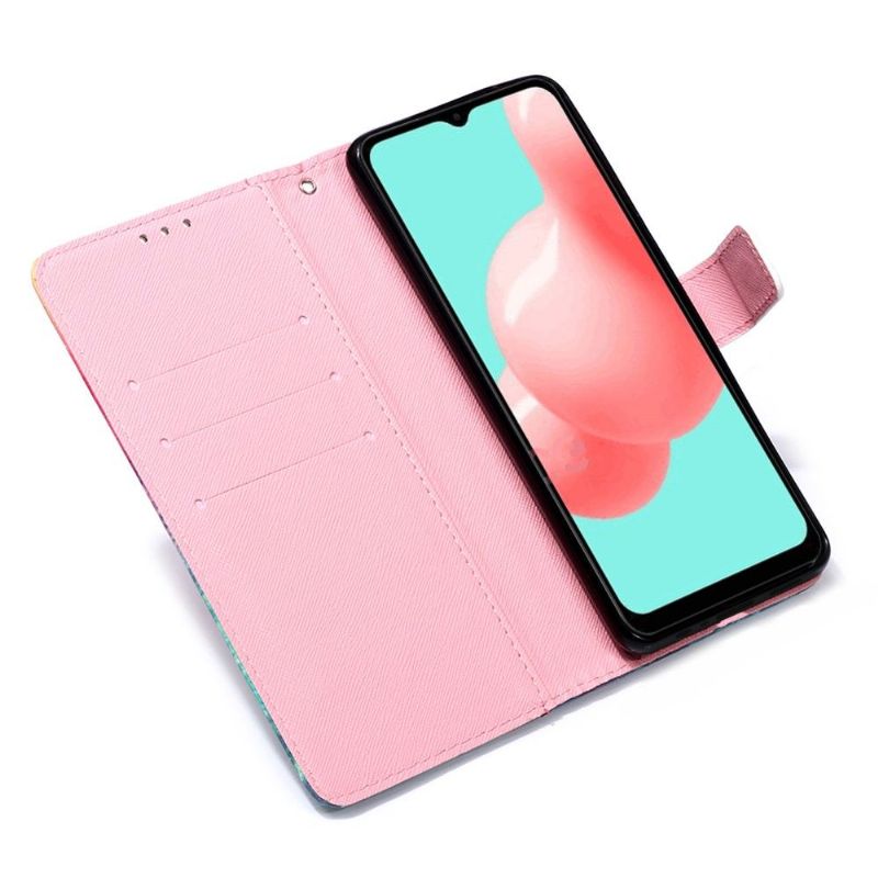 Folio Deksel Til Samsung Galaxy A32 5G Rosa Blomst