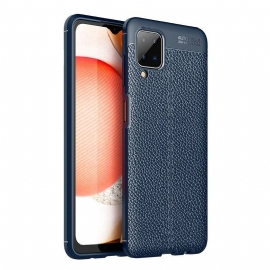 Deksel Til Samsung Galaxy M12 / A12 Dobbel Linje Litchi Leather Effect